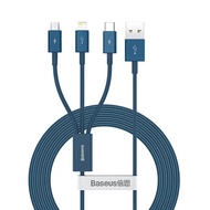 Baseusสายชาร์จ3in1 สายชาร์จเร็ว สายชาร์จ3หัว 3แบบในสายเดียวแอนดรอยด์(Micro Usb)-ไอโฟน-Type c Baseus