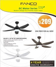 (NEW MODEL/INSTALLATION Promotion) Fanco GALAXY 5 DC Motor Ceiling Fan With Tri Color Light Kits ( 56"/48"/38") ( BLACK / MOCHA / WHITE ) / FREE EXPRESS DELIVERY