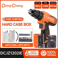 DongCheng Cordless Impact Drill Driver Hammer Drill for Brick Wall Drilling Metal Tile Plastic Drilling 12V Max Powerful Electric Screwdriver Drill with Battery&amp;Charger Power Tools