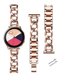 1入組不銹鋼金屬鏈玫瑰金手錶錶帶，適用於三星手錶帶Galaxy Watch Watch3 4 5 6 Pro華為手錶Band Watch2 3 4 Pro，快速安裝拆卸20毫米22毫米