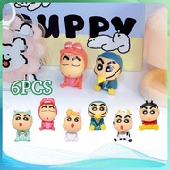Cute Sincan Crayon Viral Shinchan Miniature Crayon Figure Shinchan 6pcs/Set