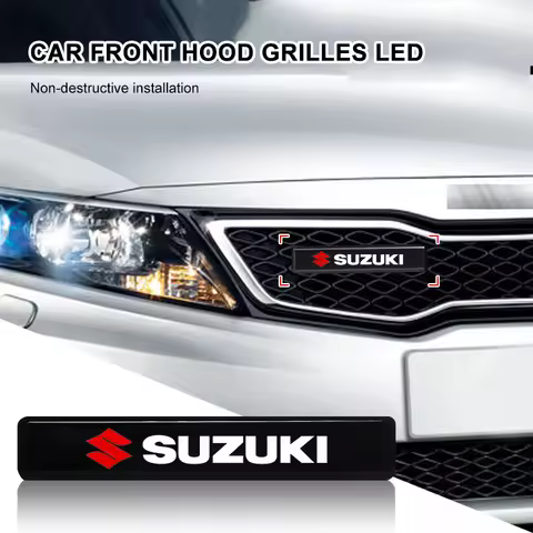 Car Decorative Light LED Front Hood Grille Emblem Badge Decor Caps for Suzuki SX4 Across Swift Sport