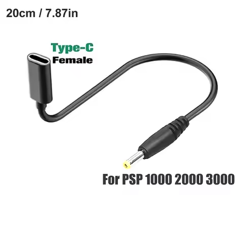 For PSP USB C Type-C Charger Adapter Converter Type C To For PSP1000/2000/3000 Game DC Jack Plug to 