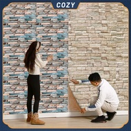 3D Wallpaper Adhesive Wall Decor Retro Design Foam Bricks Sticker Wall Paper Waterproof Wallpaper