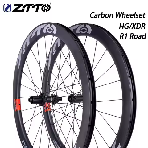 ZTTO 700C Road Bike Wheelset Carbon Fiber Tubeless Wheel 24Holes Center Lock Wheelset Rim 12x142 12x