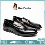 TOP☆Hush_Puppies รองเท้าผู้ชาย รุ่น สีดำ รองเท้าหนังแท้ รองเท้าทางการ รองเท้าแบบสวม รองเท้าแต่งงาน รองเท้าหนังผู้ชาย EU 45 46