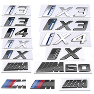 New BMW I3 iX3 car badge with I4 letter badge modified black IX4 rear badge IX M60 car sticker side 