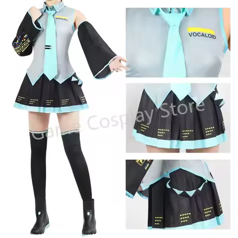 ABC123 Anime Figures Performance Clothes Miku Cosplay Costume JK Skirt Suit Wig Accessories Hallowee