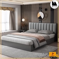 [SG SELLER ]Leather And Wooden Bed Frame Single/Super Single/Queen/King Size Bed frame With Mattress Wooden Bed frame