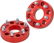 Rough Country 1.5" Wheel Spacers for Chevy/GMC 1500 Truck & SUV (1988-2021) - Anodized Red, Pair 6x5