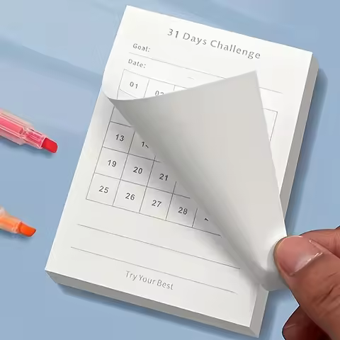 30 Days Self-adhesive Memo Pads Mini Pocket Checklist Writing Pads Planner Daily Challenge Notepad S