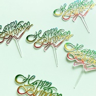 100pcs Happy Birthday Label Stand / Birthday Topper / Happy Birthday Tag (Rainbow)