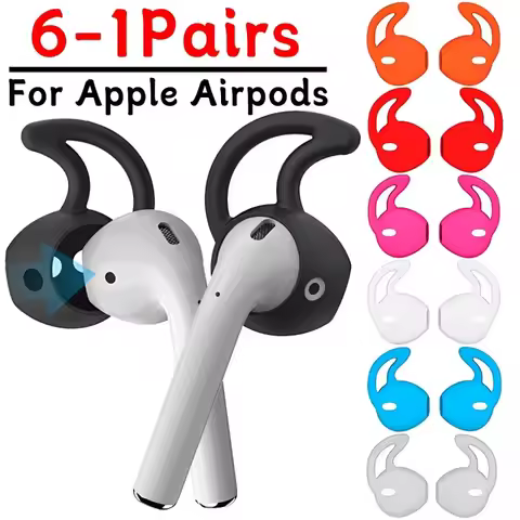 6-1Pairs Sports Ear Hooks for Apple Airpods Protective Sleeve in-ear Anti-slip Earpods Eartip Cap wi