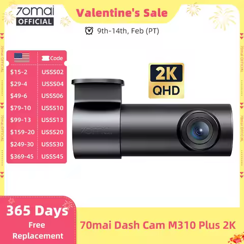 70mai Dash Cam M310 Plus 2K 1440P Super Night Vision F1.55 Aperture 70mai M310 2K Car DVR 24H Parkin