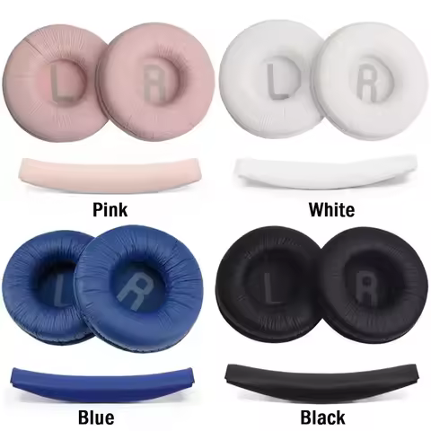 Replacement Ear Pads Soft Leather Foam Pads for JBL Tune 600, T450, T450BT, T500BT, JR300BT, 70mm, 1