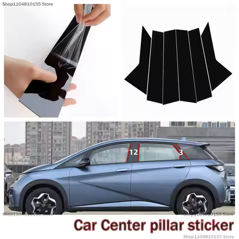For BYD Dolphin 2021-2025 Sea Lion 7 EV bright black center pillar sticker decorative window and doo