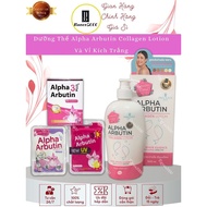 Alpha Arbutin Plus Lotion 500ml Bottle + Blister of 10 Alpha Arbutin Whitening Capsules Thailand