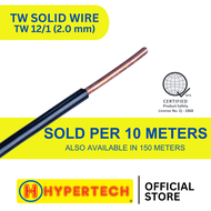 HYPERTECH TW Solid Wire # 12/1  - 10 Meters - Pure Copper Electrical Wire - Proudly Philippine Made