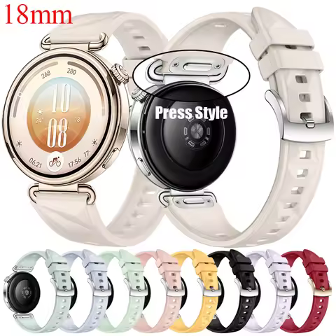 Silicone Original Strap for Huawei Watch GT7 Pro GT6/5/4 18mm Classic Buckle Strap Accessories for H