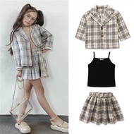 3IN1 SET CHUBBY KID SET SKIRT BLAZER KIDS SET BLAZER GIRLS