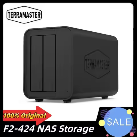 TERRAMASTER F2-424 NAS Storage 2Bay - N95 Quad-Core CPU, 8GB DDR5 RAM, 2.5GbE Port x 2, Network Atta