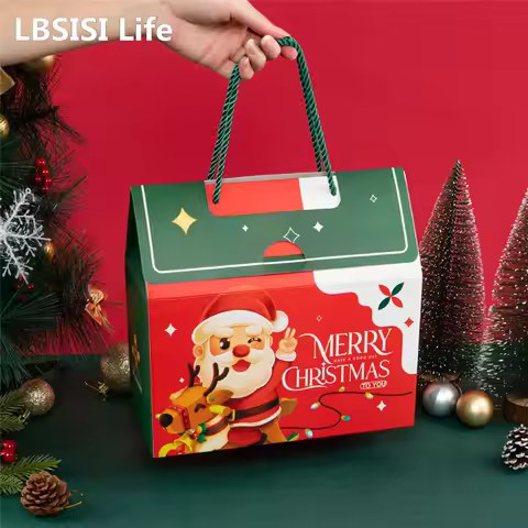 LBSISI Life-Merry Christmas Candy Boxes Handmade Pastry Cookie Nougat Packaging Event Party Decorati