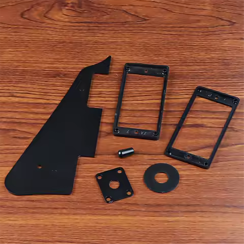 1Ply Black Pickguard Back Plate Screws Set & Humbucker Pickup Ring & Switch Ring Fit Les Paul Pickgu