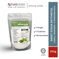 SWEET STEVIA ERYTHRITOL 200G (Spoonable) Pemanis semulajadi | Stevia tanpa gula | Zero Cal | Diabeti