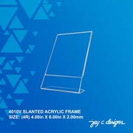 Acrylic Slanted Frame - 4.00" X 6.00 (4R) Portrait - Jay C. Designs - 4010V