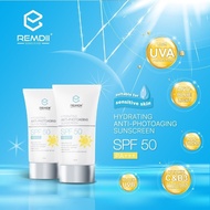 REMDII Sunscreen SPF50 PA++++ 40ml | Sunblock Kulit Sensitif Eksim | Niacinamide Hybrid Tanpa Fragra