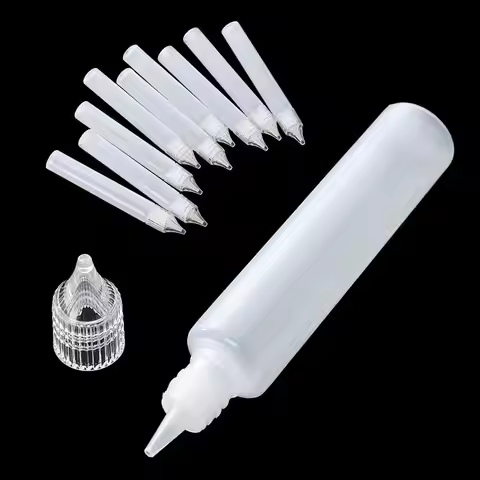 5Pcs/Lot 15ml 30ml White Plastic Glue Applicator Needle Squeeze Bottles for Paper Quilling DIY Craft
