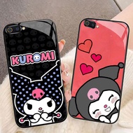 MK-50 Cute Kuromi Liquid HD Glass Casing for Realme C1 C2 C2s OPPO A3S A5 A12E