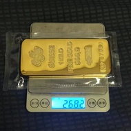 High-Quality 1:1 Copy Swiss 1Kg Gold Bar 1Kilo Replica Swiss Gold Bullion Jewelry Store Bank Display