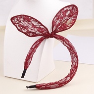 Free Shipping Korean Headband Hair Accessories Black Lace Bow Rabbit Ear Headband Headband Headdress