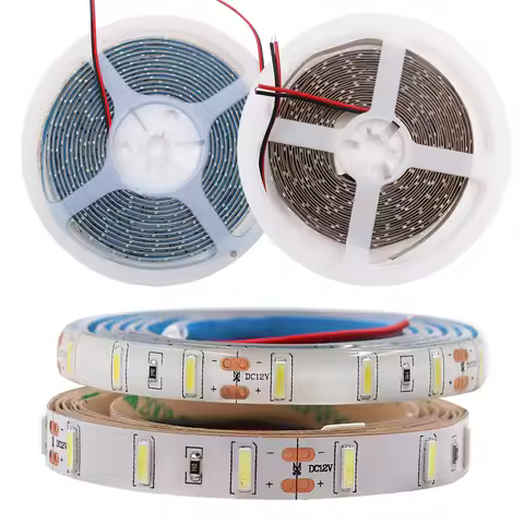 5M LED Strip 7020 SMD Flexible Led Tape Light Rope Korea Chip SMD7020 Cold White 60leds/m 90leds/m D