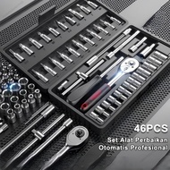 TEKIRO 1 complete set of 46 Pcs shock Wrench set 1/ 4 Pieces Socket Wrench Socket Set Car Motorcycle