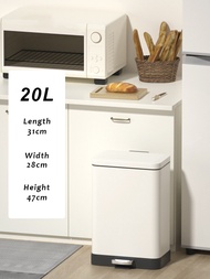 JustLiving 1PC 430 High Quality Stainless Steel Pedal Step Rubbish Bin 15/18/20/30L Large Capacity K