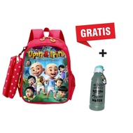 AZ STORE (BONUS DRINKING BOTTLE) UPIN IPIN CHARACTER BACKPACK FOR PAUD, KINDERGARTEN & ELEMENTARY SC