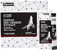 Sipnutri Korean Red Panax Ginseng Extract Liquid Drink 3000mg, Made in Korea, 6 Years Aged Korea Red Ginseng Root, Boost Energy, Vitality, Focus, and Immunity, 10ml x 30 Packets