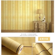 Wallpaper Dinding Kayu Kuning List Hitam