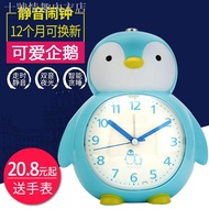 Timer Clock△Nordic Creative Cartoon Penguin Children Student Voice Speaking Alarm Clock Bedroom Beds