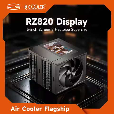 PCCOOLER RZ820 Display Massive Dual-tower CPU Air Coolers 2pcs Fans 8-heatpipe 5-inch High-definitio
