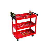 A.shop รถเข็นวางเครื่องมือ 3 ชั้น (สีแดง)