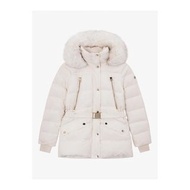 Michael Kors Champagne Puffer Jacket with Fur Hood 珍珠白色毛領休閒連帽 羽絨外套