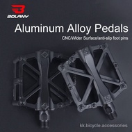 BOLANY Bike Pedals Aluminum Alloy Anti-slip Bicycle Footboard Plateform Bearing with 16 Nail Pedal MTB Cycling Accessori