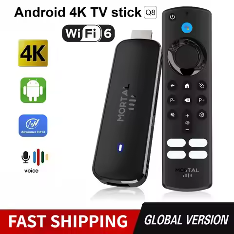 Global Version Q8 Android10 TV Stick Allwinner H313 Chip Wifi6 BT5.0 Voice Remote 4K 60FPS Stream Me