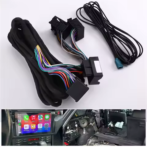 Android For BMW E46 E38 E39 E53 X5 M3 M5 Head Unit Extension Harness 6M 17+ 40 Pin Fakra Antenna To 