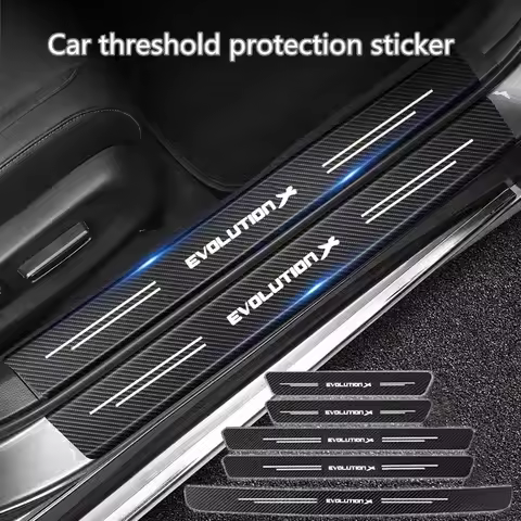 60X7CM Auto Door Sill Protection Tape Carbon Fiber Protector Strip Sticker for Mitsubishi Evolution 