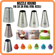 1A 2A 3A R16L R18L R22L Nozzle Large Round Piping Tip Decorating Pastry Cake Cream Hole  Cheese Tart