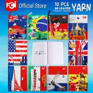 FCI SPIRAL NOTEBOOK WITH YARN (YARN NTBK) ASSORTED DESIGN 80leaves 10pcs per ream (Sold per Ream)